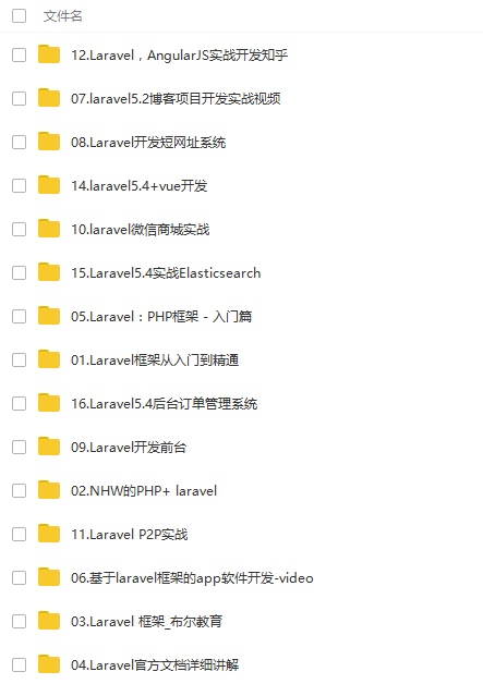 S-032 laravel5.5等16套从入门到项目实战视频教程|醉心素材|手游源码|端游源码|资源教程|工具分享|免费源码