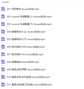 S-049 Laravel实战项目开发网上商城全程实录视频教程|醉心素材|手游源码|端游源码|资源教程|工具分享|免费源码